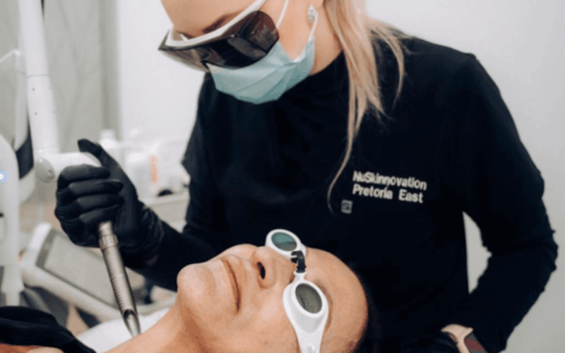 Nuskinnovations a medical or cosmetic professional on a patient